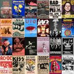 Retro Rock Band Poster Set - 60 Concert Prints