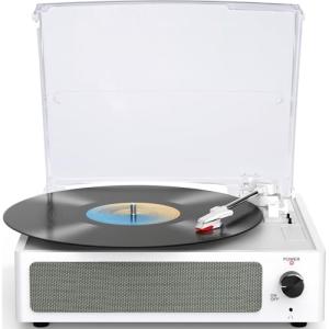 WOCKODER Bluetooth Vinyl Record Player with Speakers