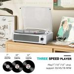WOCKODER Bluetooth Vinyl Record Player with Speakers