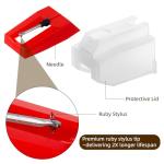 Ruby Record Player Needles 3-Pack with Stylus Cleaner