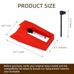 Ruby Record Player Needles 3-Pack with Stylus Cleaner
