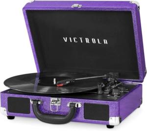Victrola Journey Bluetooth Portable Record Player - Purple Glitter