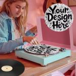 Customized 12" Vinyl Turntable Slipmat - Red