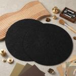 12-Inch Black Anti-Slip Turntable Mat