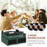 Portable Bluetooth Vinyl Record Player with Speakers