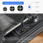 Bluetooth Vintage Turntable with Stereo Speakers