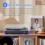 Bluetooth Vintage Turntable with Stereo Speakers