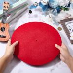 Red Felt Turntable Mats for Vinyl Records - 2 Pack