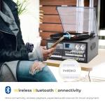 9-in-1 Vintage Turntable with Bluetooth and Speakers