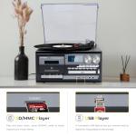 9-in-1 Vintage Turntable with Bluetooth and Speakers