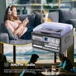 9-in-1 Vintage Turntable with Bluetooth and Speakers