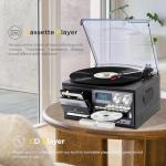 9-in-1 Vintage Turntable with Bluetooth and Speakers