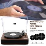 Walnut LP&No.1 Bluetooth Turntable with Stereo Speakers