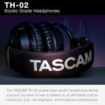 TASCAM TH-02 Studio Monitor Headphones, Wired