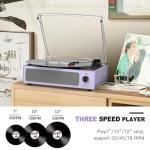 WOCKODER Bluetooth Turntable with Speakers, 3-Speed