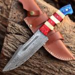 12-Inch Damascus Steel Bowie Knife with Sheath