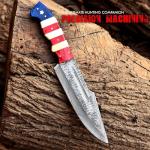 12-Inch Damascus Steel Bowie Knife with Sheath