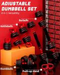 Prapark 4-in-1 Adjustable Weight Dumbbell Set