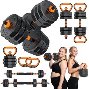 Adjustable 5-in-1 Dumbbells and Kettlebells Set