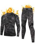 Men's Fleece-Lined Camouflage Thermal Base Layer Set