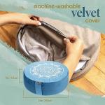 Large Grey Velvet Meditation Cushion with Buckwheat Fill