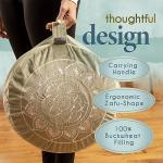 Large Grey Velvet Meditation Cushion with Buckwheat Fill