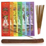 Seven Chakra Incense Sticks with Wooden Burner