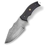 Damascus Steel Fixed Blade Knife with Leather Sheath