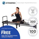 AeroPilates Reformer - Pilates Reformer Workout Machine for Home Gym - Cardio Fitness Rebounder- Up to 300 lbs Weight Capacity, Gray