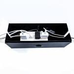 NEET Cable Management Box Large, Computer Cord Organizer, Hide and Conceal, Power Cable Organizer, Computers and Desks, Black Stitched Leather