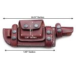 GCS Custom Handcrafted Fixed Blade Leather Right Hand Scout Carry Knife Sheath with Sharpening Stone Set GCS181