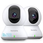 blurams Security Camera 2K, Baby Monitor Dog Camera 360-degree for Home Security (White-2Pack)