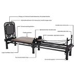 AeroPilates Reformer - Pilates Reformer Workout Machine for Home Gym - Cardio Fitness Rebounder- Up to 300 lbs Weight Capacity, Gray