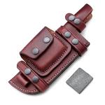 GCS Custom Handcrafted Fixed Blade Leather Right Hand Scout Carry Knife Sheath with Sharpening Stone Set GCS181