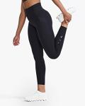 2XU Women's Form Stash Hi-Rise Compression Tight - Performance Activewear for Training, Improved Recovery - Black/Black - Size Small
