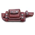 GCS Custom Handcrafted Fixed Blade Leather Right Hand Scout Carry Knife Sheath with Sharpening Stone Set GCS181