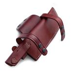 GCS Custom Handcrafted Fixed Blade Leather Right Hand Scout Carry Knife Sheath with Sharpening Stone Set GCS181