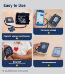 A&D Medical Bluetooth Blood Pressure Monitor for Home Use, UA-651BLE – Upper Arm Precise BP Machine – Wide Range Cuff (8.6” / 22-42cm), App is iOS & Android Compatible, AA Batteries