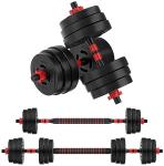 Signature Fitness Fitvids 60LB 2-in1 Portable Changeable Dumbbell and Barbell Kettlebell Set With Adjustable Weights