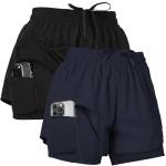 Ultra Performance Gym Shorts Women Pack of 2, Nylon Compression Workout Shorts Women with Liner, Small Black, Navy