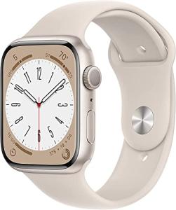Apple Watch Series 8 [GPS, 41mm] - Starlight Aluminum Case with Starlight Sport Ban, M/L (Renewed)