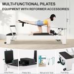 JOYRIDER 90" Pilates Reformer, Wooden Reformer Pilates Machine for Home Workout and Studio, Oak Wood, Pilates Equipment with Piano Wire Spings, Pilates Box, Jump Board(Black)