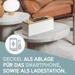 NATURE SUPPLIES Set of 2, Wood Cable Management Boxes, Large and Medium Cord Organizer to Hide Wires and Power Strips for TV, Desk, Computer, Router, Cable Storage and Home Office Organization, White