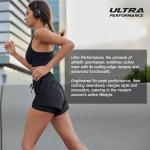 Ultra Performance Gym Shorts Women Pack of 2, Nylon Compression Workout Shorts Women with Liner, Small Black, Navy