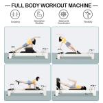 JOYRIDER 90" Pilates Reformer, Wooden Reformer Pilates Machine for Home Workout and Studio, Oak Wood, Pilates Equipment with Piano Wire Spings, Pilates Box, Jump Board(Black)