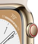 Apple Watch Series 8 [GPS, 41mm] - Starlight Aluminum Case with Starlight Sport Ban, M/L (Renewed)