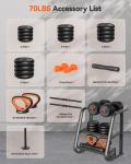 Adjustable 70lbs Dumbbell Set for Home Workouts