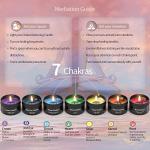 Chakra Candle Set with Crystals for Meditation