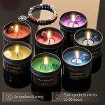 Chakra Candle Set with Crystals for Meditation