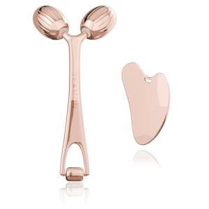 Yeamon Stainless Steel Gua Sha and Face Roller Set
